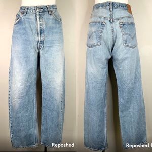 Levi’s size 38 light wash vintage 501s from 1993